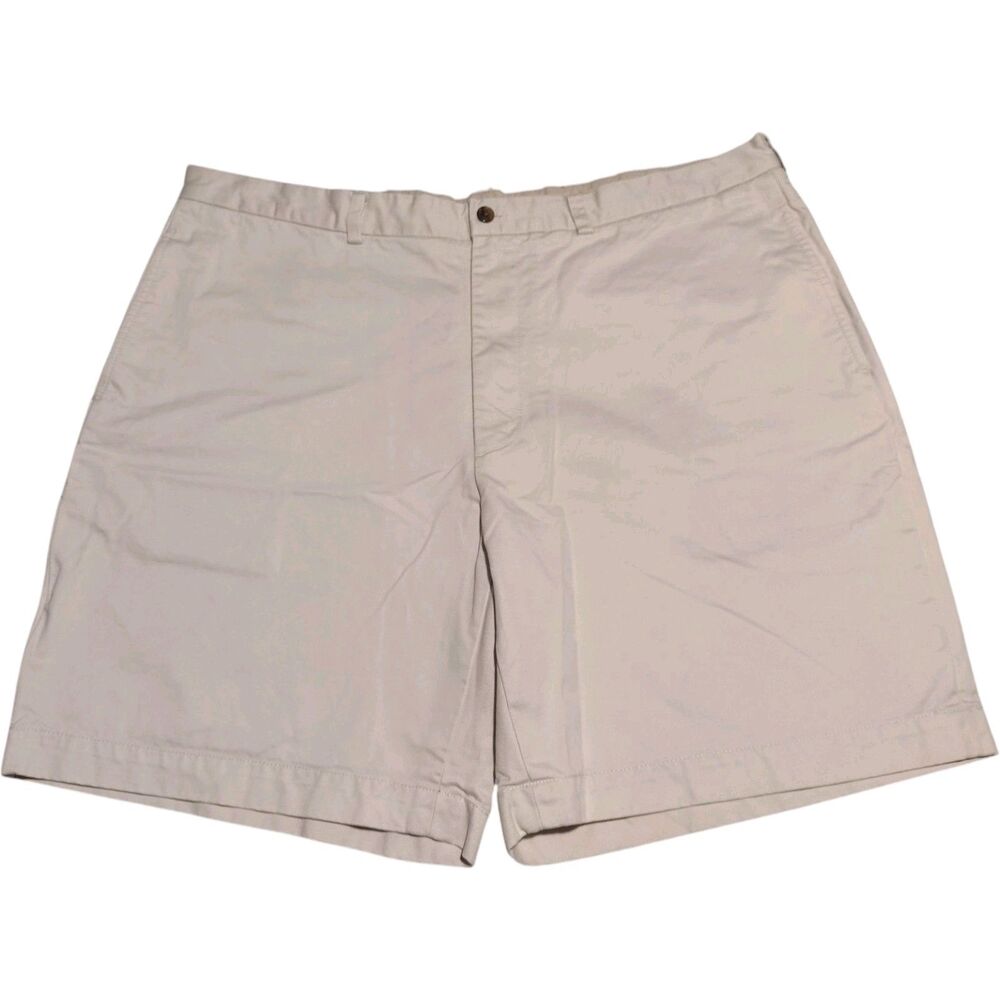 Vintage 90s Brooks Brothers Beige Shorts Mens Size 42 Bermuda 100% Cotton Canvas - Picture 6 of 6